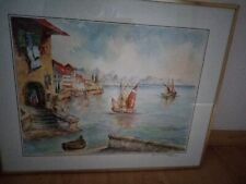 Venedig, Landschaftsmalerei, original Aquarell, Segelboote, Ernst Weichert