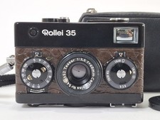Rollei 35 mit Carl Zeiss Tessar 3,5/40 schwarz mit braunem Leder