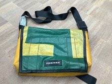 Freitag Messenger Bag Umhängetasche grün-gelb-weiß