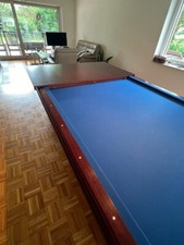 Billardtisch gebraucht, Carambolage, beheizt, blauer Filz, Schieferplatten