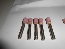 5 Stück  Schleifstift  Ø 9,5 x 13 mm, Schaft Ø 6 mm x 34 mm,  rot