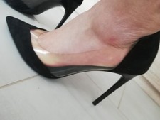 Zara High Heels Transparent 40 Schwarz Pumps Absatz Hoch Sexy Schuhe 