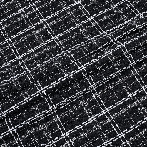 Schwarzer karierter tweedstoff - schwarzer,