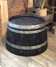 Weinfass Couchtisch Shabby Black | gebrauchtes Weinfass | Wohnzimmertisch