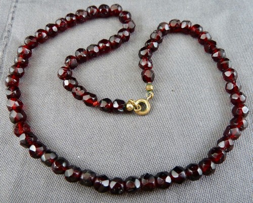 Granat kette antik facettiert - granat,