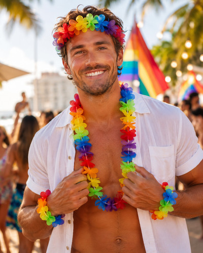 Regenbogen hawaii party set - hawaii,