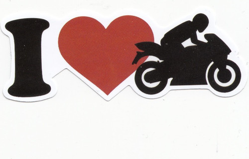 Aufkleber - "i, 🏍️"