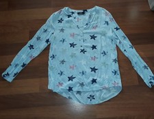 🌟Zwillingsherz🌟Damen Oberteil Bluse Tunika Hellblau, Gr. M, STARS