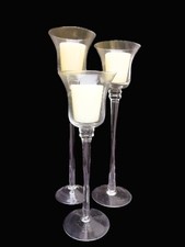 3 Kerzenhalter Glas Leuchter