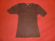 Vintage, T-Shirt, Damen (Kinder), Gr. 34/36, braun, Schiesser, 70iger