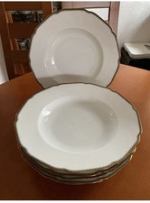 Hutschenreuther Hohenberg 6 Speiseteller Goldrand Porzellan Ø 25 cm Neuwertig