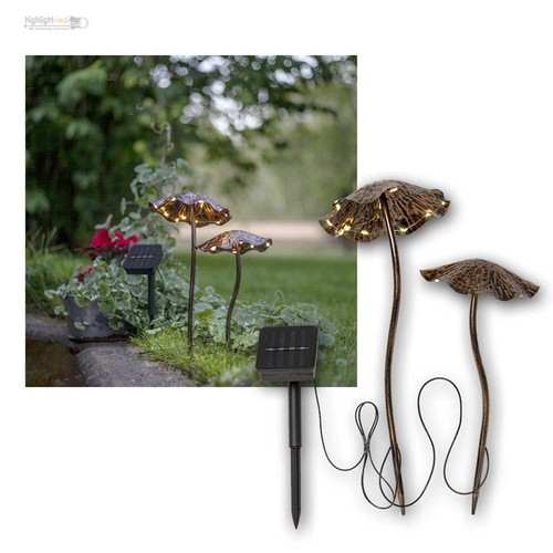 Solar led metall pilze 2er - solar,