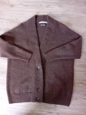 Zara Knit 100% Kaschmir dicke Strickjacke/Cardigan GR.M Braun oversize