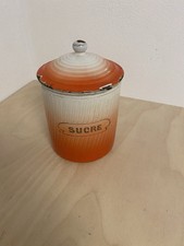 Emaille Zuckerdose Rot Weiß