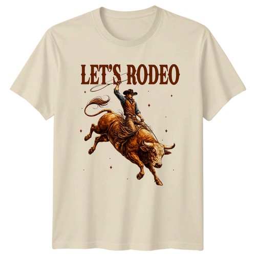 Lets rodeo shirt bull - lets, riding