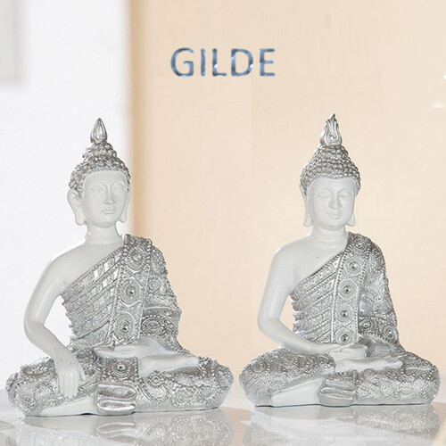 Gilde thai buddha - weiss, silber
