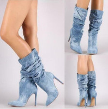 Damen Falten Wadenlänge