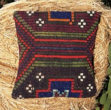 30x30 Kelim Kissen Traditionell Vintage Handgewebt