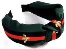 LUXUS STOFF HAARSCHMUCK HAARREIF GRÜN BIENE? HAAR STIRNBAND KNOTEN EDEL GU??I