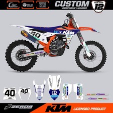 KTM MOTOCROSS GRAFIK, CUSTOM MX GRAPHICS KIT, SX SXF EXC EXCF PRO-G WHI