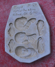 Gießform   für Keramik - Relief Portrait Pin`s + Acces. - Nr. 29