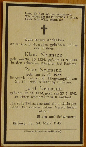 1945 sterbebild familie - sterbebild,