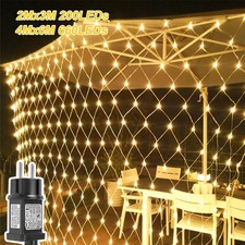 LED Lichternetz Außen 6x4M 3X2M Lichterkette 31V Timer Weihnachtsdeko Warmweiß