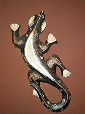 Gecko, Holz, Deko, Afrika-Stil, an Wand