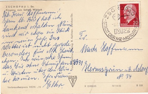 Ddr zschopau mit sst - ddr,, ak