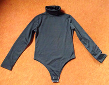 Damen Body Bodysuit Gr.40/42 Langarm Rollkragen v. RB ROSE BUD schwarz TOP