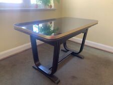 Vintage Couchtisch 1956, Nussbaum Buche, höhenverstellbar und ausziehbar