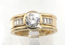 Ring Gold 750 mit Brillant 1 Carat und 8 Baquette Diamanten
