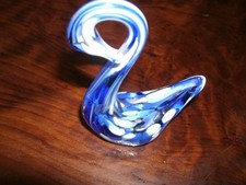 Schwan aus Glas Murano-Glas ? blau/weiß 10 cm Liebhaber Sammler RAR Nachlass