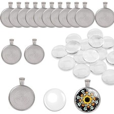 Runde Glas Anhänger Sets mit