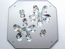 Kristallkugeln und Blätter °°° FENG SHUI °°° Spiegel mit Blüten, 28x28x5 cm