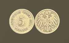 5 Pfennig 1901 E Deutsches