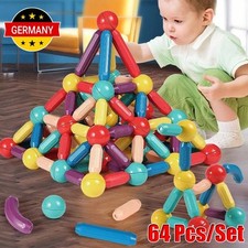 64 Stück Blocks Magnetic Building Kinder Spielzeug Magnetische Bausteine Blöcke