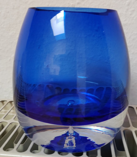Kleine kobaltblaue glasvase - kobaltblaue,