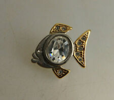 Neugablonz Brosche Fisch Skalar mit Steinen Swarovski Elements (61235)