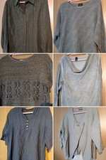 Kleidungspaket 8 tlg. Damen Gr. 46-48, Bluse Pullover, Leinen Lagenlook, Glitzer