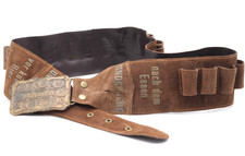 Alter Underberg Wildleder Gürtel 50er Jahre Leder Gürtelschnalle braun