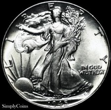 1945 Walking Liberty Half