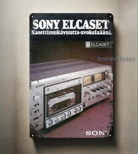 Sony Elcaset Vintage Audiophile Tape Deck HiFi Metall Poster - 20x30cm...