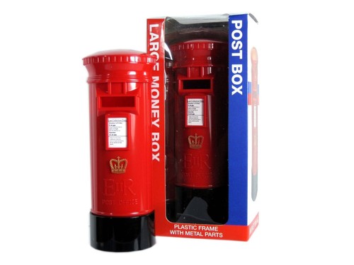 British red post box - red,