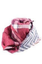 KIK Fransenschal Damen Schal rot-weiß-blau Casual-Look