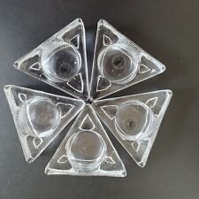 5 Teelichthalter klar dreieckig Glas handgemacht 8x8x8x2,7cm IKEA ?sehr gut