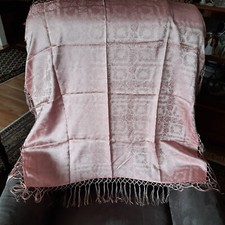 Seidentuch, rosa, 80 x 75 cm, reine Seide, Fransen Viscose