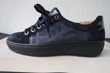 SEMLER SELECT GERMANY DAMEN Schnürschuhe   Gr. 8  W G Blau VELOURS -LEDER  Neu