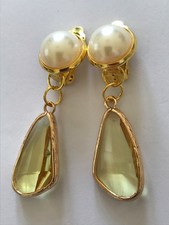 Ohrclips / facettiertes Glas /