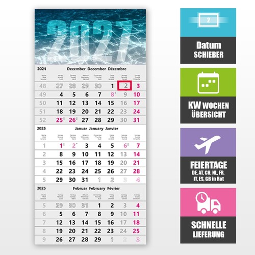 Monatskalender 2027 - 3-,